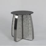 Matte Grey Marble And Metal Dining Table Satin Finish Customized