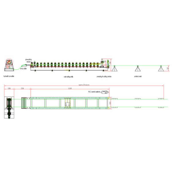 34mm Height Roof Tile Roll Forming Machine Blue Metal Sheet Making Machine
