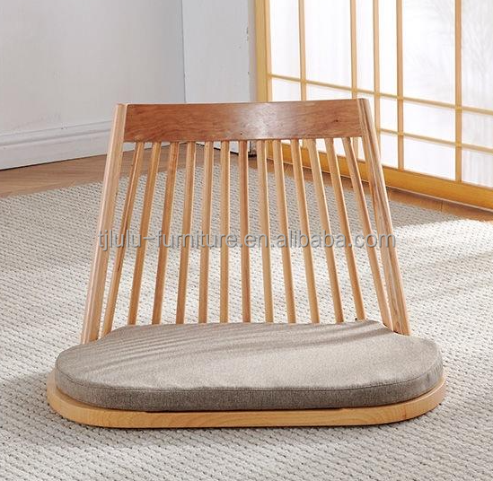Solid Wood Dining Chair with Natural Floor Seating and Modern Tatami Seatback Design