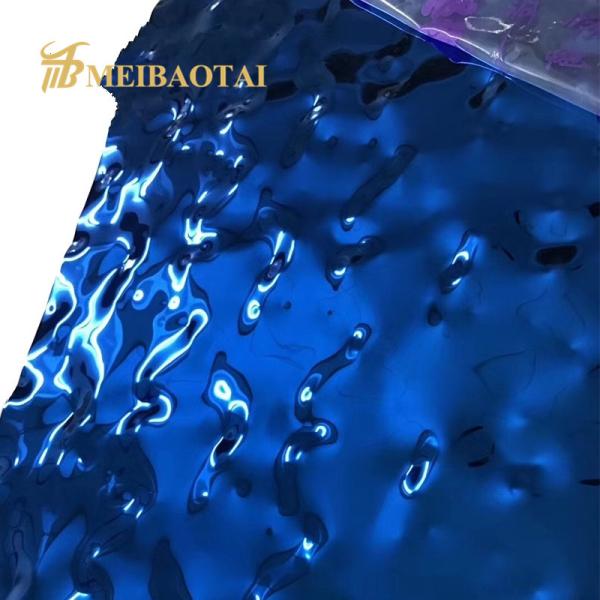 Quality PVD Water Ripple Stainless Steel Sheet , 0.55mm Polished Stainless Plate for sale