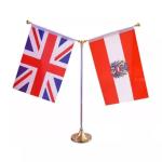 100D Polyester Fabric Custom Desk Flag Office Table Flag With Metal Pole
