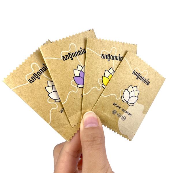 Quality 50 - 200microns Heat Seal Kraft Paper Aluminum Foil Back Seal Bag For Small Unit Package for sale