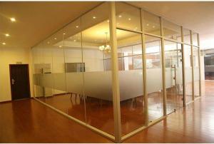 Modern Aluminum Glass Office Partitions Easy Assembly Heat Insulation