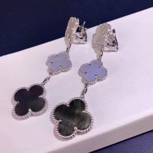 China Van Cleef & Arpels 18K Gold Diamond Earrings / Magic Alhambra Earrings With Gemstone on sale