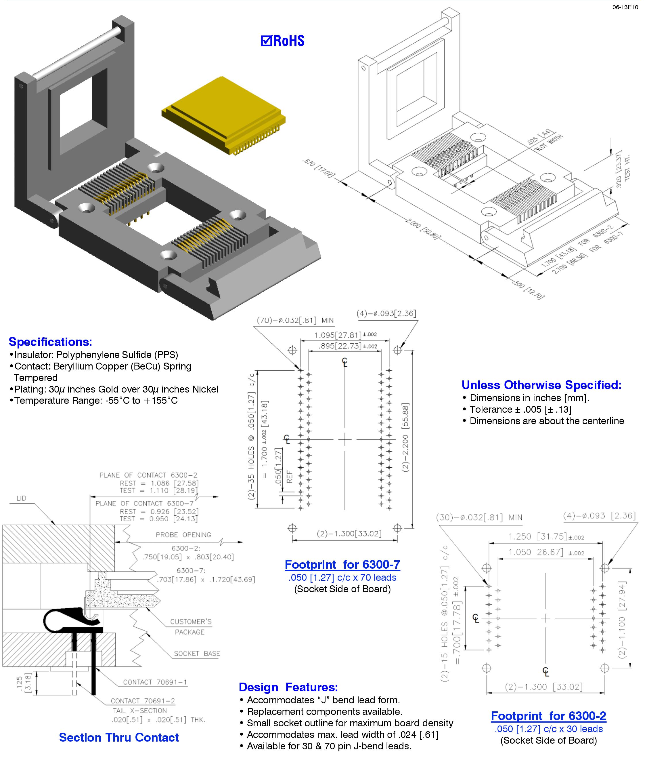 J-Bend Lead Chip Carrier 6300-2T Revolutionize Your B2B Communication with Contacting Mechanism