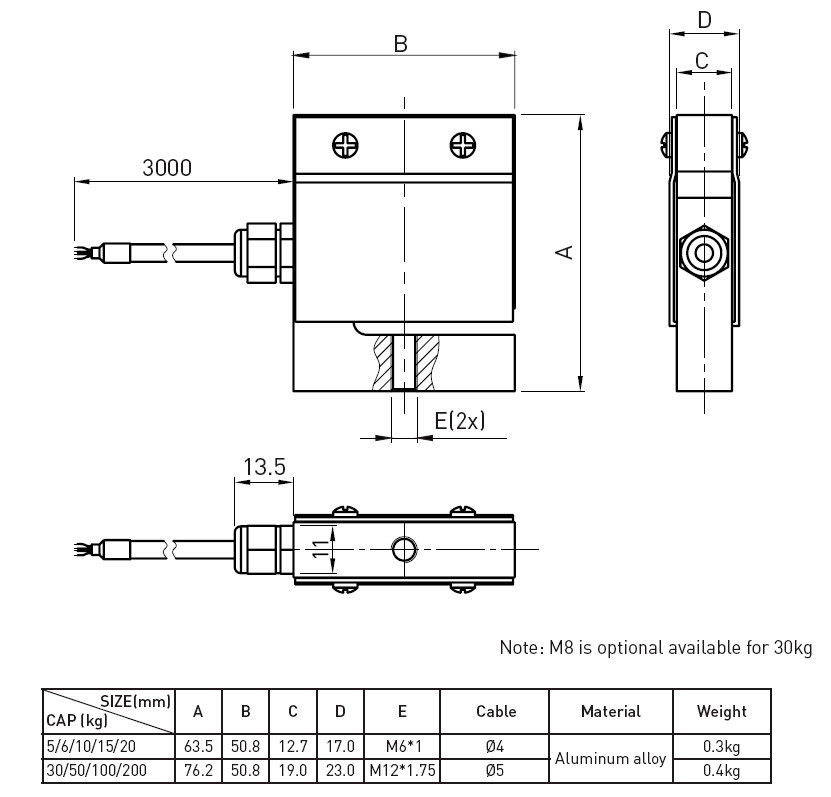 Hopper Bathroom Weighing Scale Load Cell High Accuracy S Type Load Cell