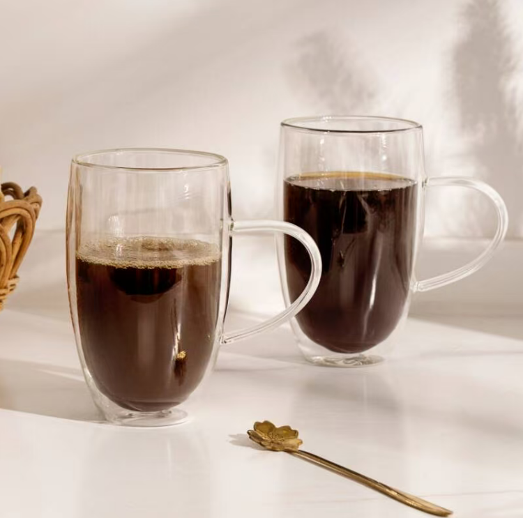 Buy cheap Double Wall Glass Cup with 250ml 350ml 450ml Capacity High Borosilicate Glass for Hot and Cold Beverages product