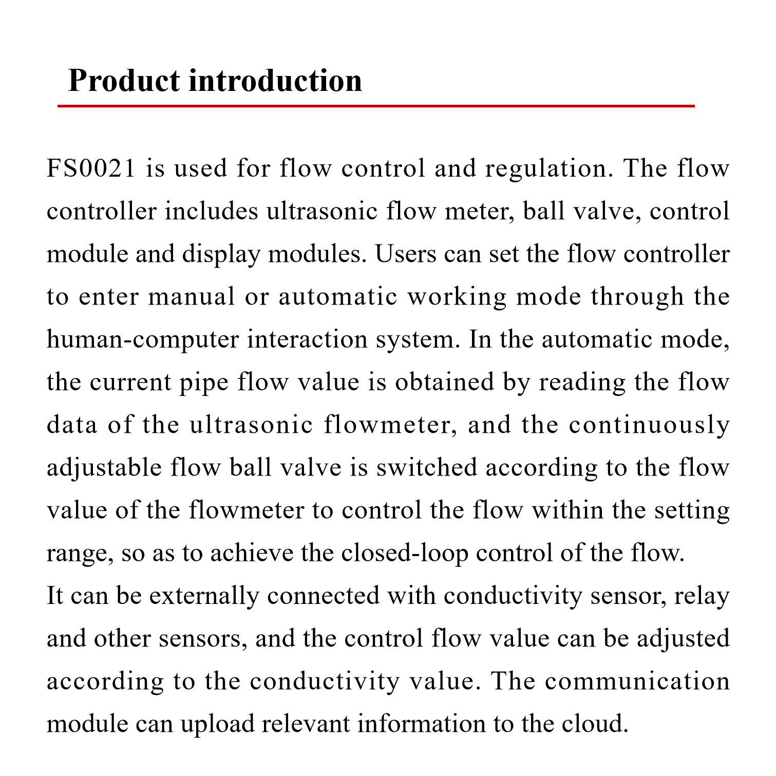 5V Communication Protocol 485 Water Flow Control Sensor Module 1.6MPa