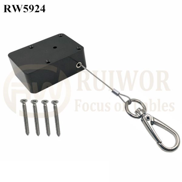 RW5924 Cuboid Heavy Duty Retractable Tether Stop Function Optional Plus Key Hook