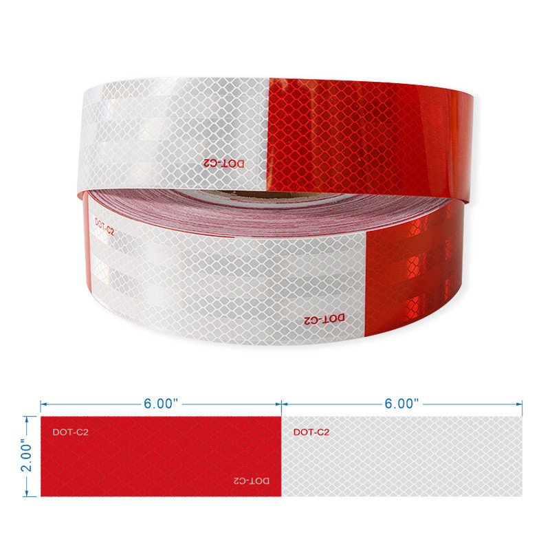 Size Customized Vehicle Reflective Tape Sticker DOT-C2 Conspicuity Tape Markings Sheets