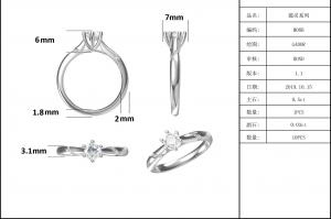 Buy cheap Wholesale Moissanite Jewelry 925 Sterling Silver  Custom Moissanite Ring Engagement product