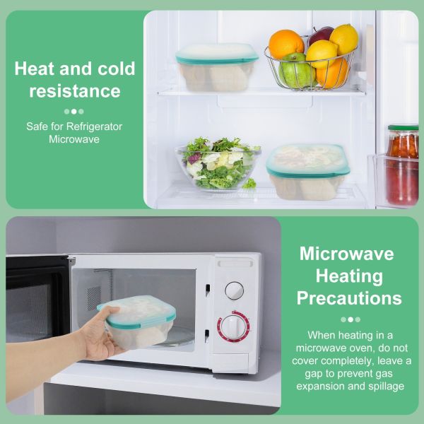 Reusable And Collapsible Silicone Lunch Box With Leakproof Airtight Seal – BPA-Free, Food-Grade, Microwave & Freezer Safe, Eco-Friendly And Durable