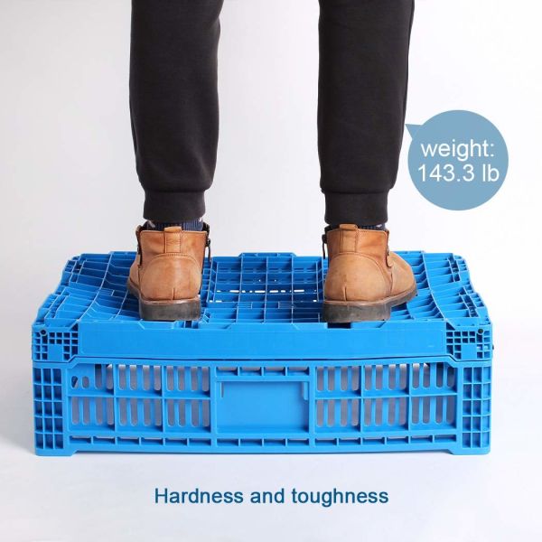 Multiple Size Folding Green Plastic Fruit Crate For Supermarket