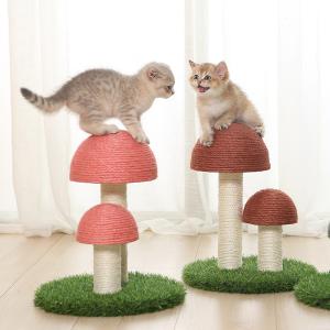China Flax Mushrooms Sisal Cat Tree Tower Cat Scratch Post Board S 36*30cm on sale