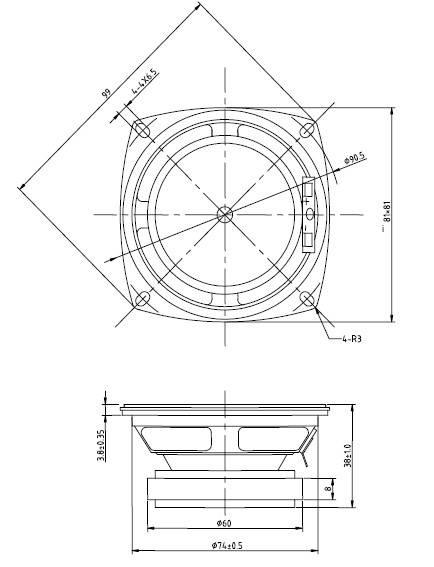 Consumer Electronic Mini Woofer Speaker 4W 8 Ohm Car Speakers