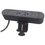 Office use clamp on table edge table socket box with usb charger