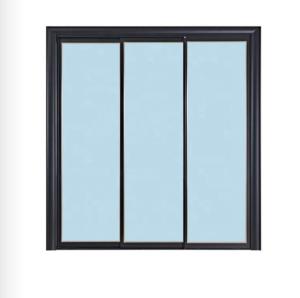 China Three Tracks Black Aluminium Frame Glass Doors Foldable 2.0mm Thick on sale