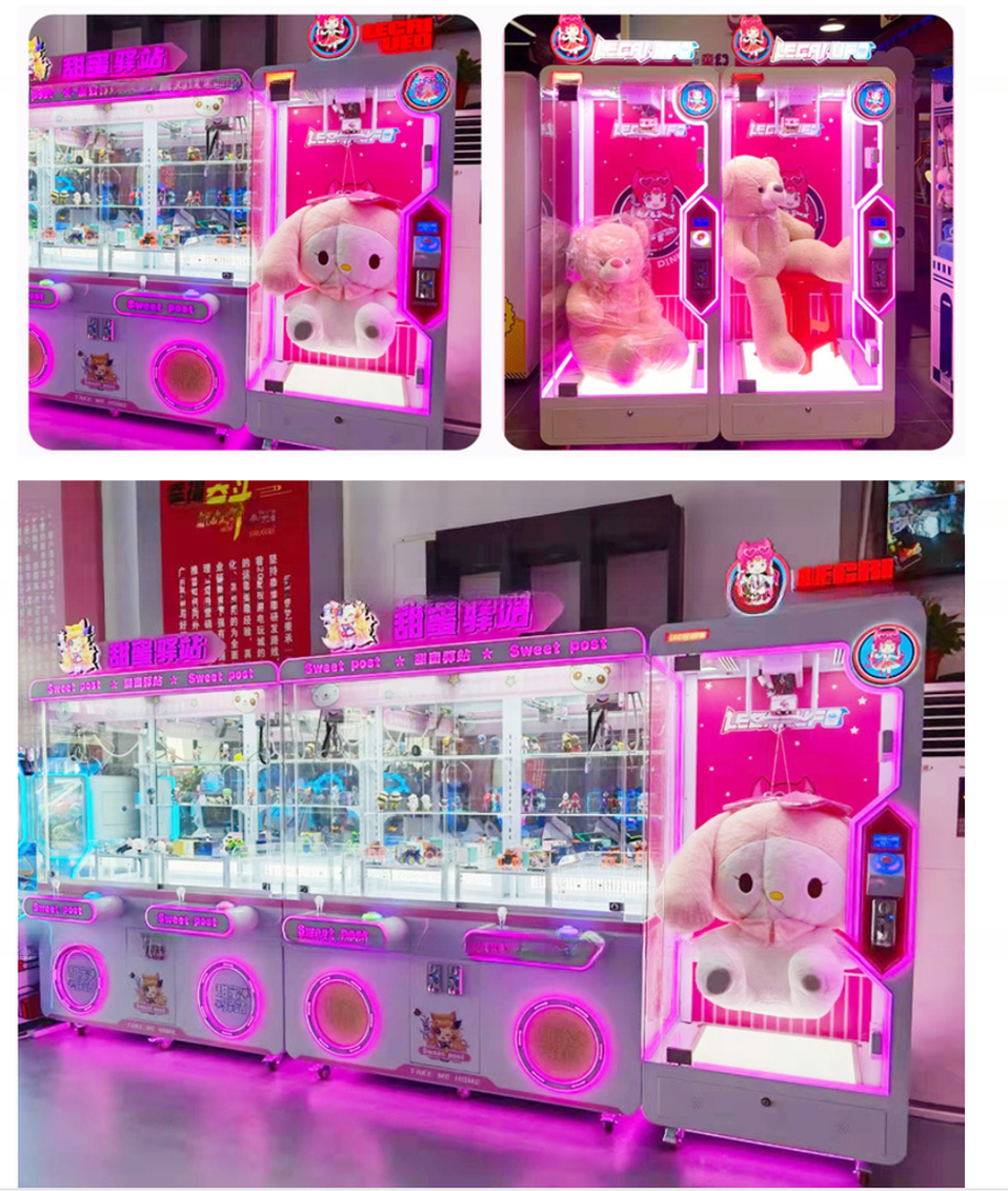 Dreamland coin operated cut 2 win prize machine automatic cut the rope prize big stuffed toys scissors game machine