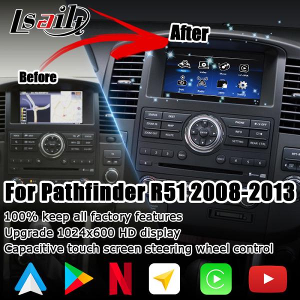 Quality Nissan Pathfinder IT08 R51 HD screen upgrade wireless carplay android auto navigation box for sale
