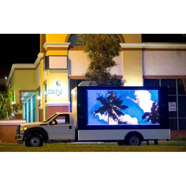 180W/m2 P10 SMD3535 7000cd/㎡ Vehicle Mobile Led Display