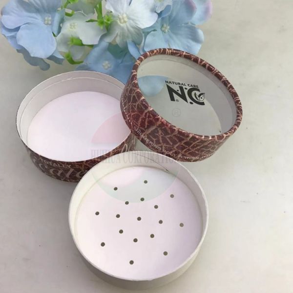 100*60mm Coloured Base Round Paper Cosmetic Packaging Paper Can