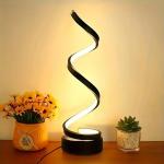 Modern Simple Spiral LED Desk Lamp S Shape Dimmable Touch Control Reading Lamp