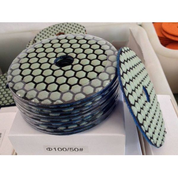 Colorful Dry Diamond Marble Polishing Pads High Durability Hook And Loop Backing
