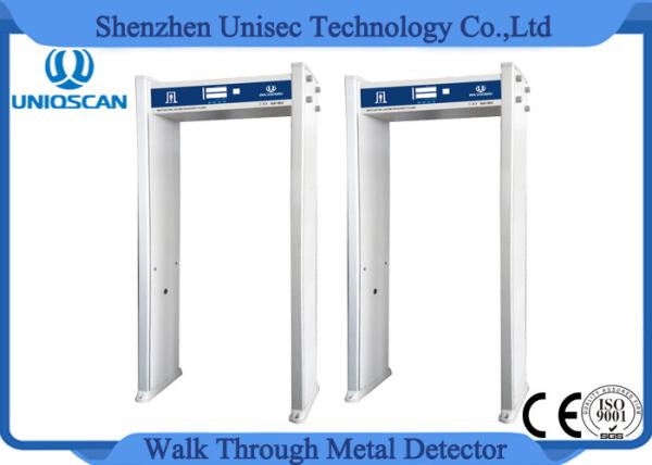 Quality White Single Zone Door Frame Metal Detector , Walk Through Detector With Top LED Indicator for sale