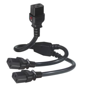 China Male Pvc Ac Extension Cable Dual Iec 320 C13 To Locking C19 Splitter Power Cord 2 In 1 on sale