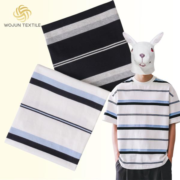 Quality Skin Friendly Comfortable Breathable Good Texture Yarn Dyed Striped Cotton Fabric For T-Shirt for sale