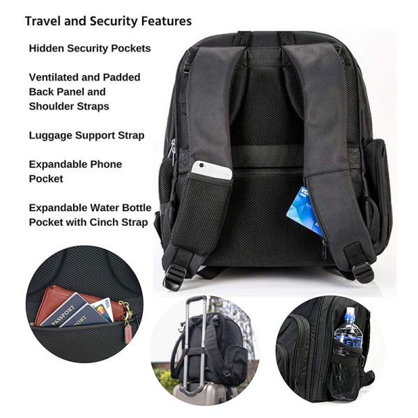Black Rucksack Changing Bag Premium Water Repellent Nylon Made For Travel