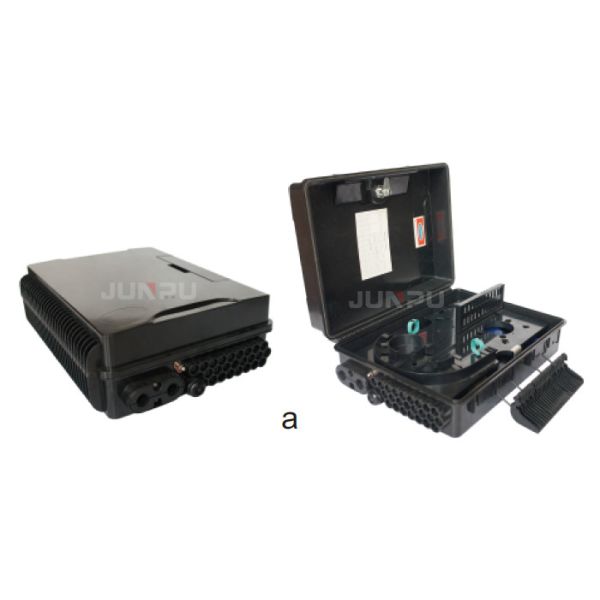 Black Color FTTH Fiber Optic Termination Distribution Box 24 Port Wall Mounted