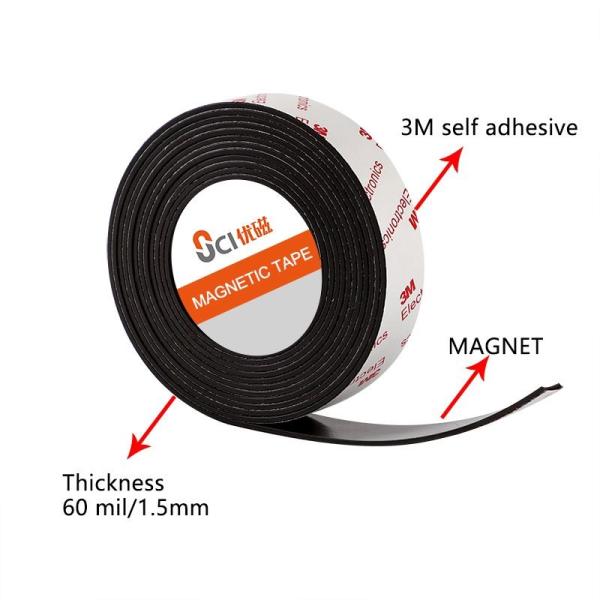 Quality Custom Size strong magnetic tape Self Adhesive Magnetic Strip for sale