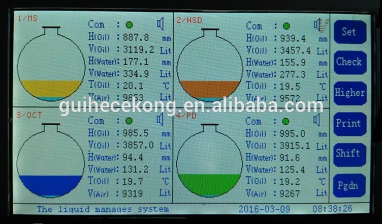 Gas station management system with Tank level gauge ATG and Digital leakage detector, float type level meter/sensor