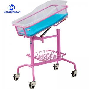 Buy cheap Casters Single Function Metal Baby Medical Bed Plastic Newborn Pediatric Bed Manual Babies Children Hospital Crib product