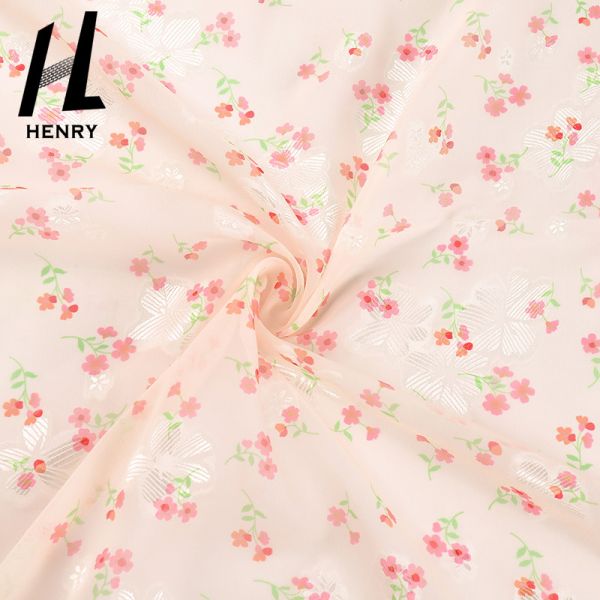 Light Weight Mesh Soft Tulle Fabric Digital Floral Chiffon