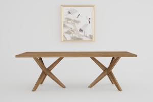 Nordic Style Modern Rectangle Dining Table Solid Wood Tabletop