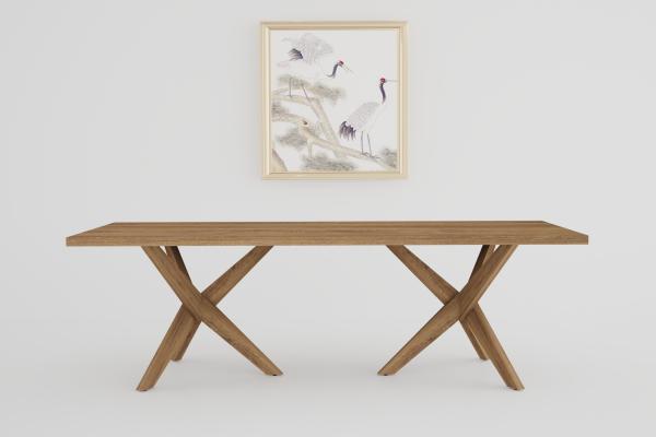 Quality Nordic Style Modern Rectangle Dining Table Solid Wood Tabletop for sale