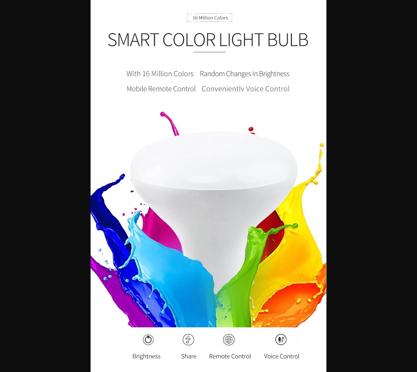 850LM RGB Smart WiFi LED Light 6000K 9W Tuya Led Bulb Phone App Control