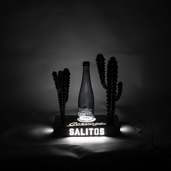 Unique-design Metal LED Bottle Display Presenter Tequila Bottle Glorifier