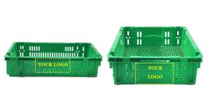 Mesh Nestable Crate  Plastic Turnover Boxes Stackable Storage Fruits Crate