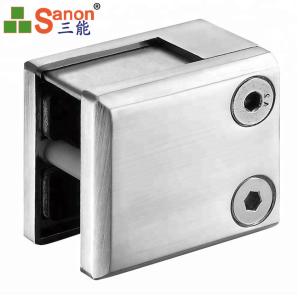 SS Bathroom Accessories Square Baluster Plate Zinc Alloy Glass Railing Clip