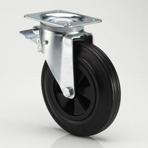 China Rubber Caster Wheels For 660 Litre Wheelie Bin 8inch on sale