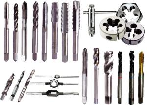 HSS , Alloy Tool Steel straight , spiral point and Sprial flute taps and Round , Hex Dies with Tap wrench and Dies Stock