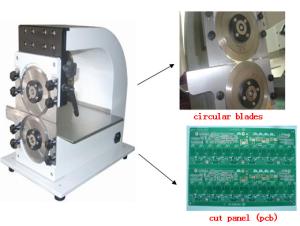 China 200mm/S Mini Cutting Shear PCB Depanelizer With Two CAB Circle Blades on sale