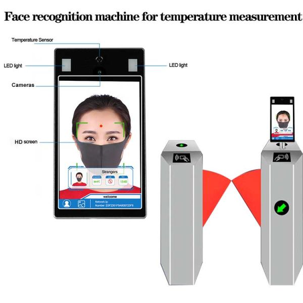 Hand Sanitizer Dispenser Touch Panel Face Recognition Temperature Kiosk