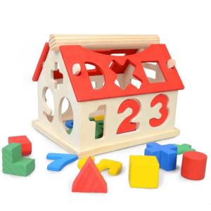 Sorting Math 12.5cm Geometric Wooden Blocks Stacking Educational