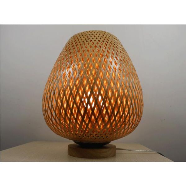 Modern natural bamboo table lamp and lampshade for home decor