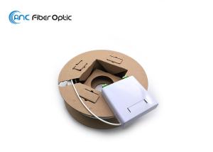 Buy cheap 0.3dB 4 Core FTTH Fiber Optic Patch Cable Paper Spool With Small Wall Mount Box product