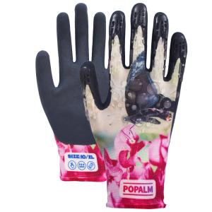 Digital Print TPR Impact Protection Garden Gloves Latex Coated Palm For All Garden Tasks